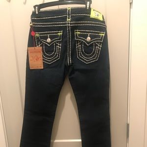 true religion jeans green stitching